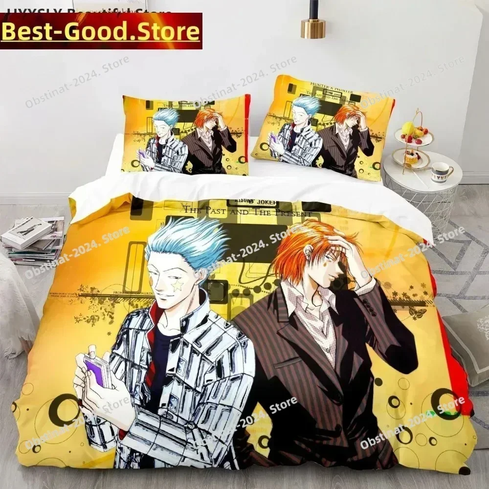 Hunter X Hunter Bedding Set Japanese Anime Printed single Comforter Quilt Duvet Cover Pillow Case 3 Pieces Sets Kids Adult Size