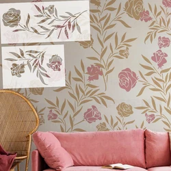 40cm - 80cm Stencil Wall For Plaster Painting Template Furniture Makers To Paint Brick Flower Blossom Rose Leaf Branch S258