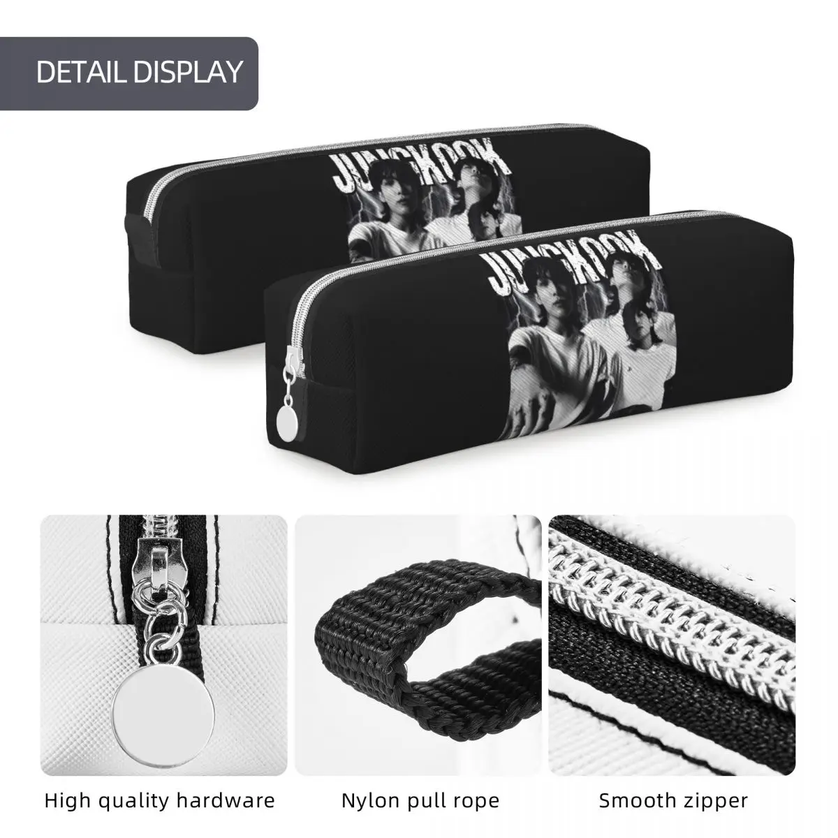 Astuccio per matite musicali Vintage anni \'90 Music Bland Zipper Pencil Bag studenti Fashion University School Pencil Cases Organizer per cancelleria