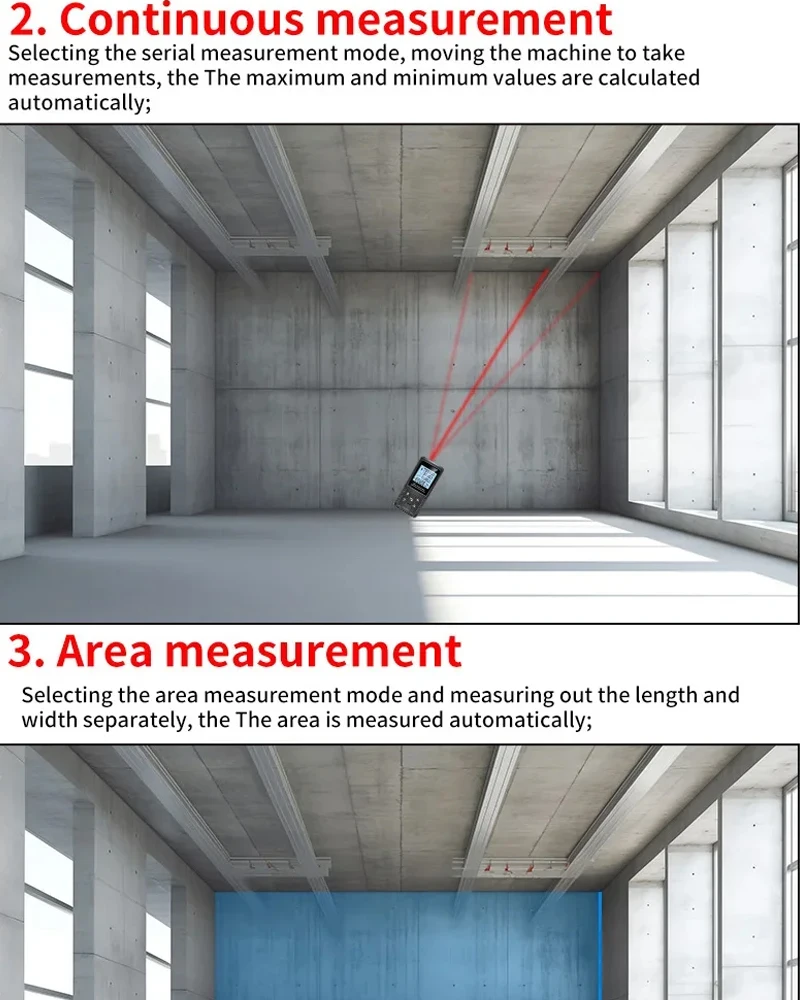 

SNAKOL 3-in-1 Laser Rangefinder Tape Measure: 40/50/70/100/120m Digital Distance Meter, Portable Electronic Ruler Measuring Tool