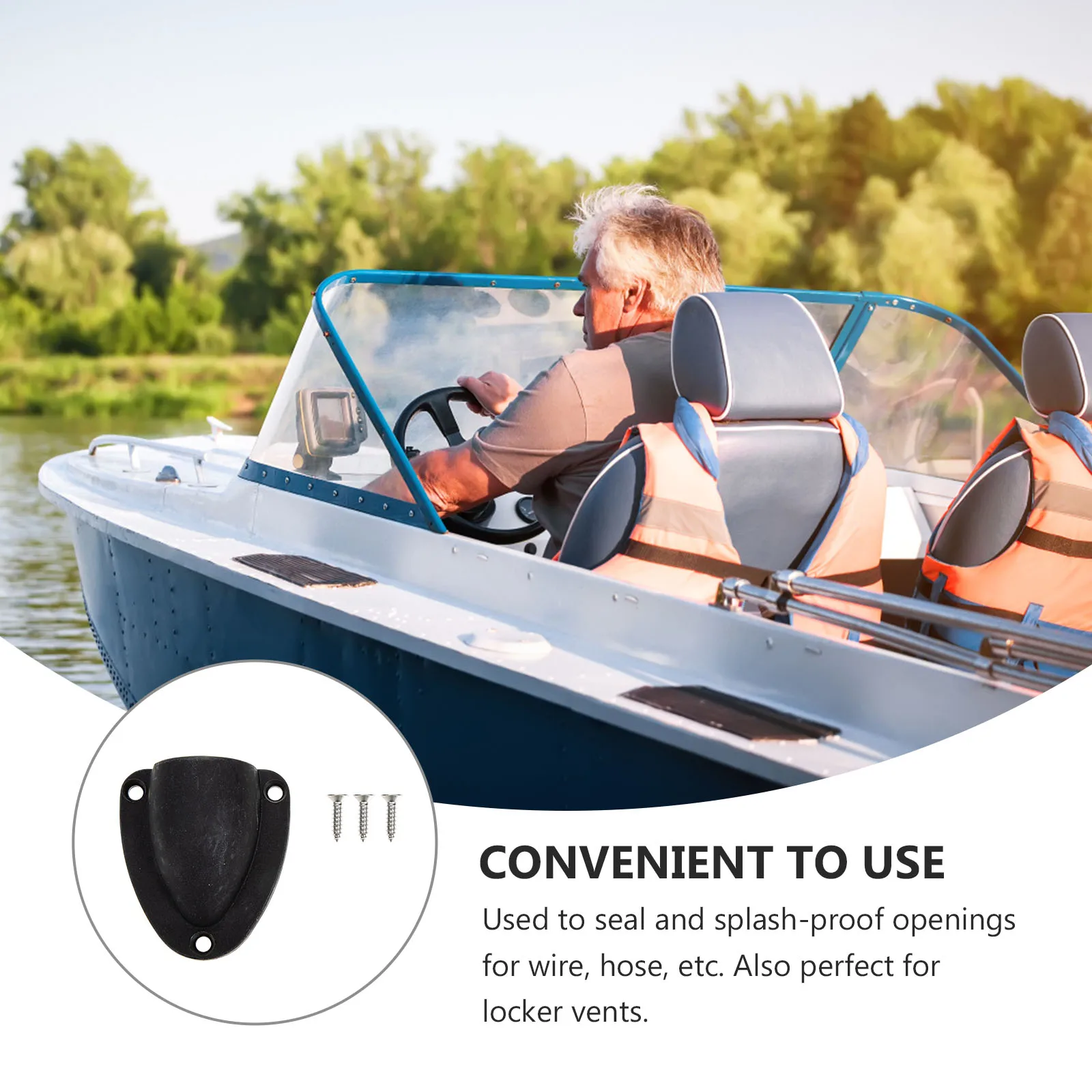 

Cable Vent Cover Marine Grade Nylon Durable UV Weather Resistant Boat Accessories Black Clam Shell Proof Opening Wire