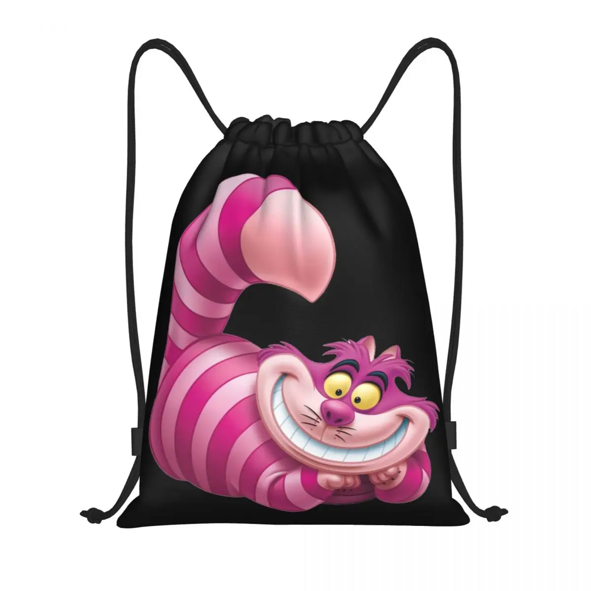 Custom Cheshire Cat Manga Trekkoord Tassen Vrouwen Mannen Opvouwbare Sport Gym Sackpack Alice In Wonderland Training Rugzakken