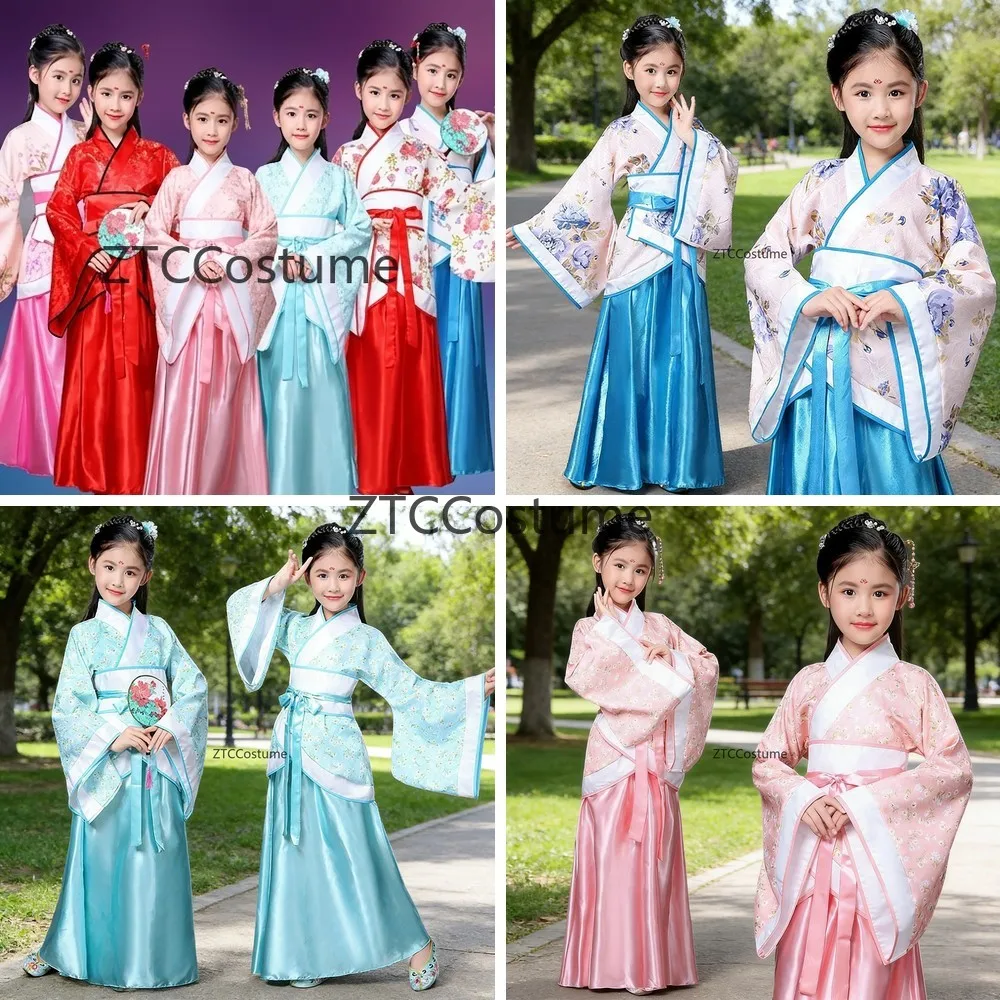 

Chinese Hanfu Dress Girls Princess Cosplay Costume Traditional Ancient Dance Performance Clothing Set for Kids