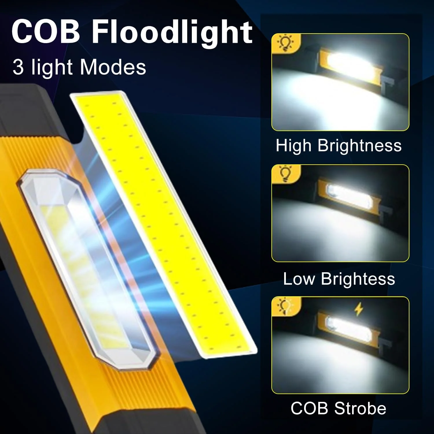LED Work Light 2800 Lumens, Rechargeable Magnetic Underhood Light, 4400mAh USB-C COB Work Light for Garage Repair Workshop