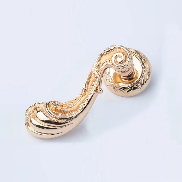 7250 Indoor Vintage Door Handles Building Material Round Rosset Zinc Alloy Door Lever Handle With Key Lock