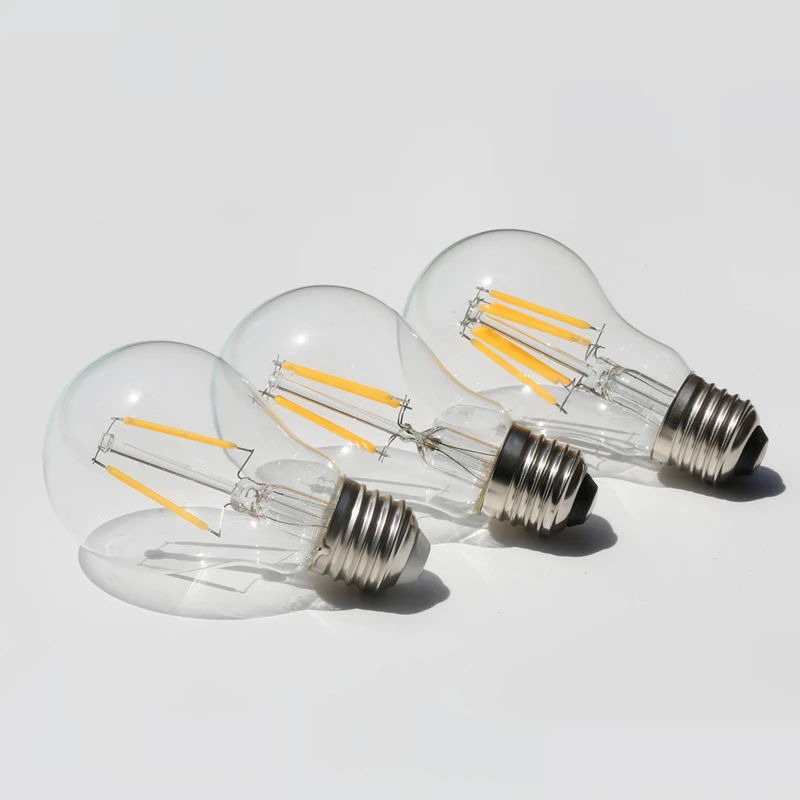 LED Bulb A60 6W 4W 220V Warm White Retro LED light Clear Glass lamp Energy Saving bulbs For Table Lamp Ceiling Lighting