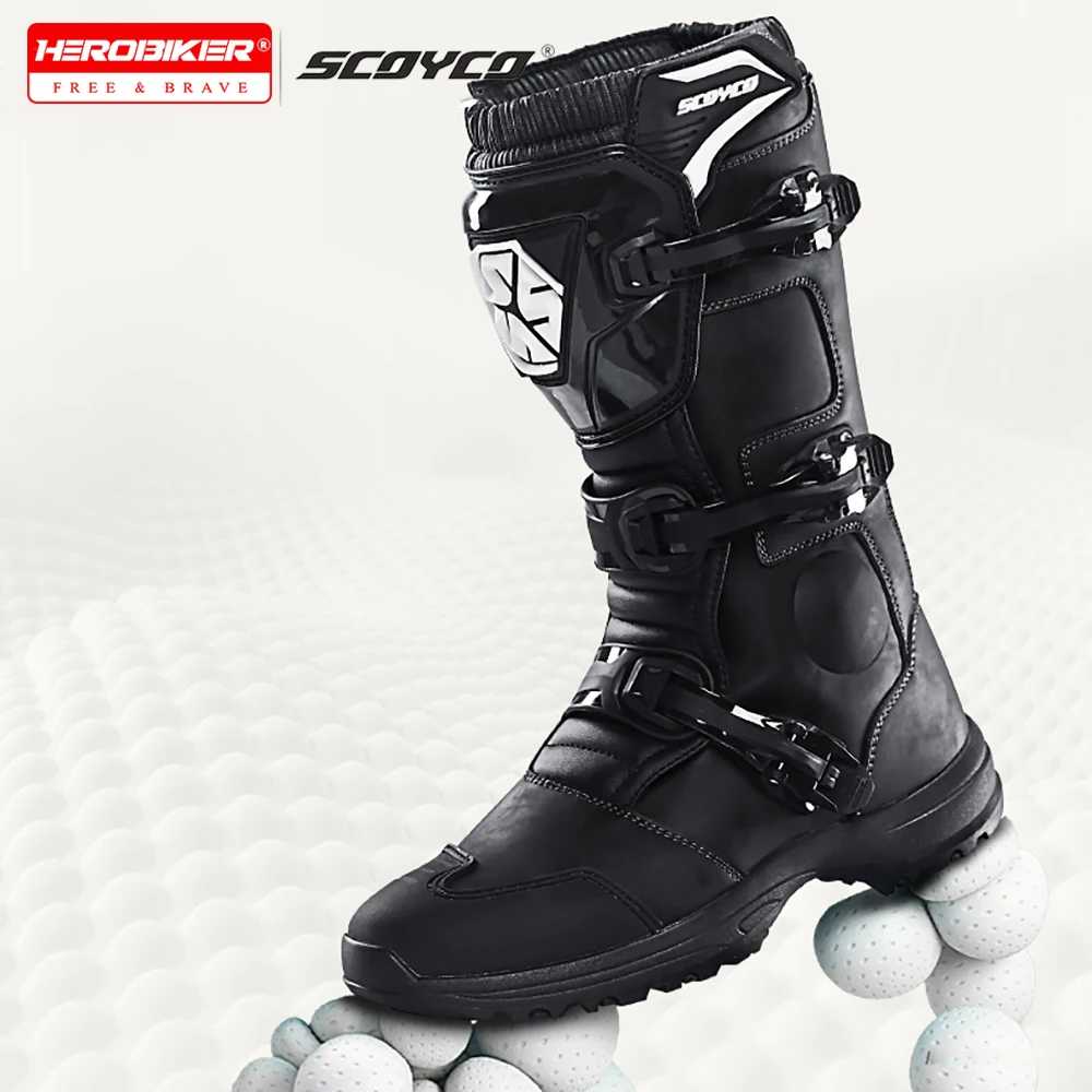 

Мужские мотоциклетные ботинки, Нескользящие ветрозащитные водонепроницаемые ботинки для мотокросса, профессиональная защитная гоночная обувь для бездорожья, всесезонные