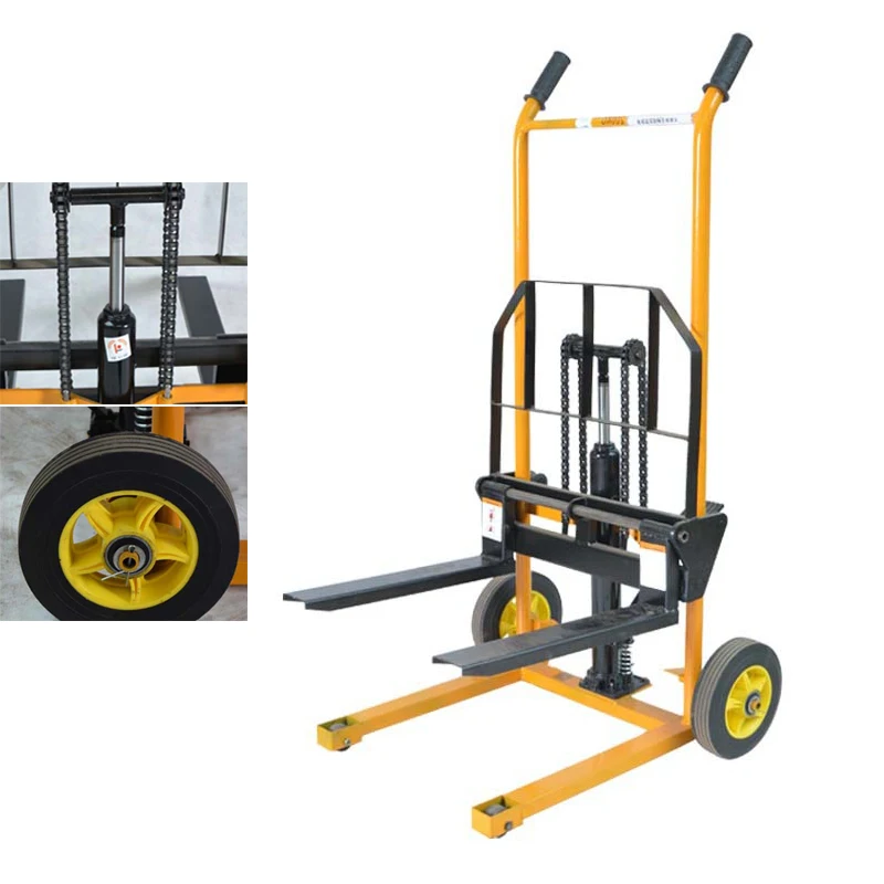 200kg Manual Forklift Small Hydraulic Truck Home Loading and Unloading Car Mini Manual Lifting Stacker