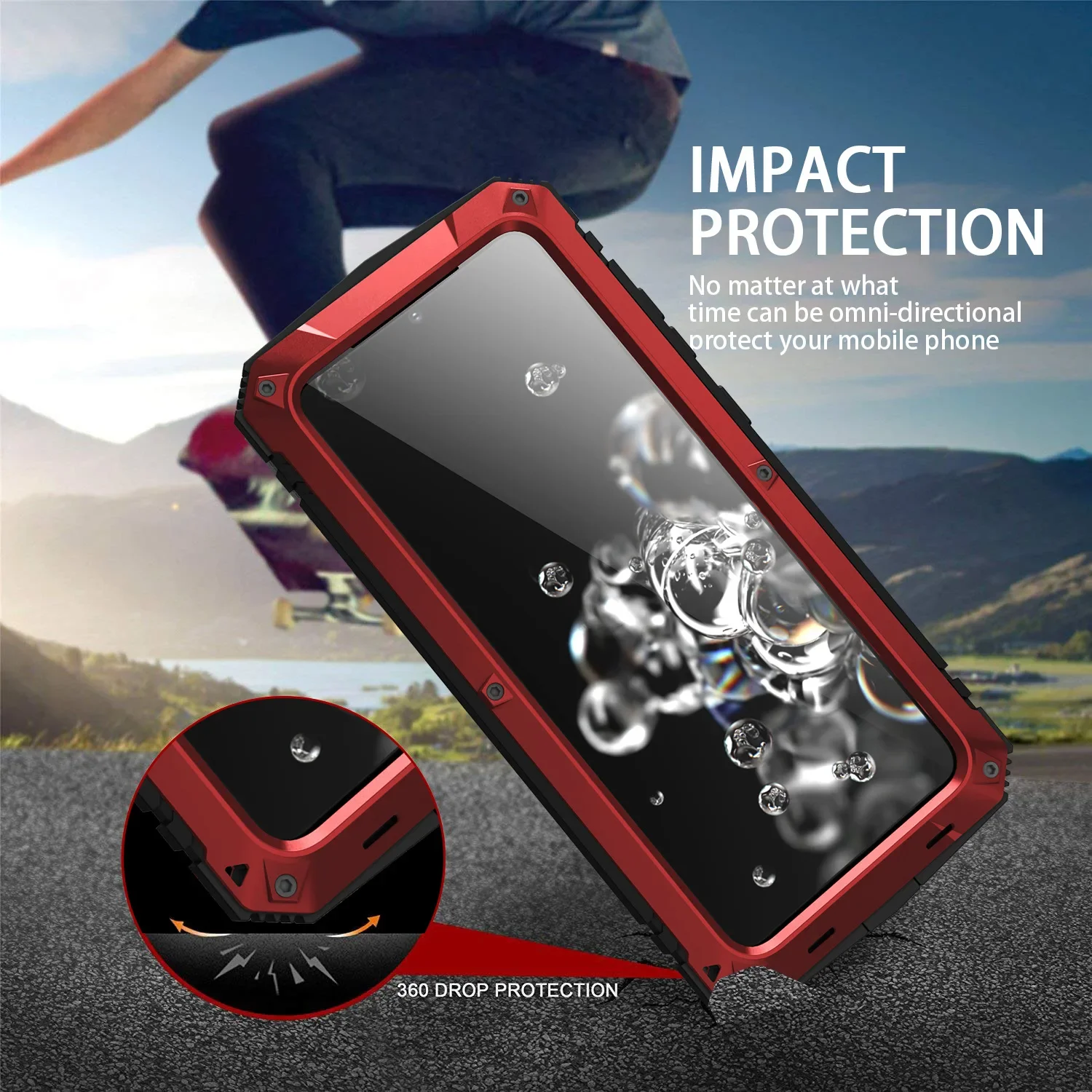 Luxury Rugged Armor 360 Full Phone Case For Samsung S24 S23 Ultra S21 FE Note 20 Ultra A32 4G 5G Metal Aluminum Shockproof Cover