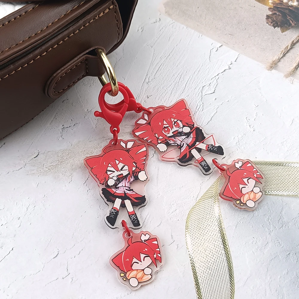 Anime Kasane Teto Cosplay Acrylic Keychain Pendant Charms Backpack Decoration Cute Gift For Christmas