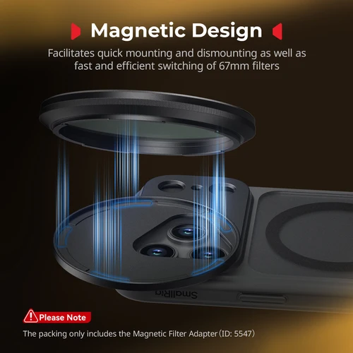 Imagen 2 del producto Adaptador de filtro acoplable SmallRig FilMov de 67 mm para iPhone 17 Pro/Pro Max Conexión magnética para filtro acoplable SmallRig de 67 mm