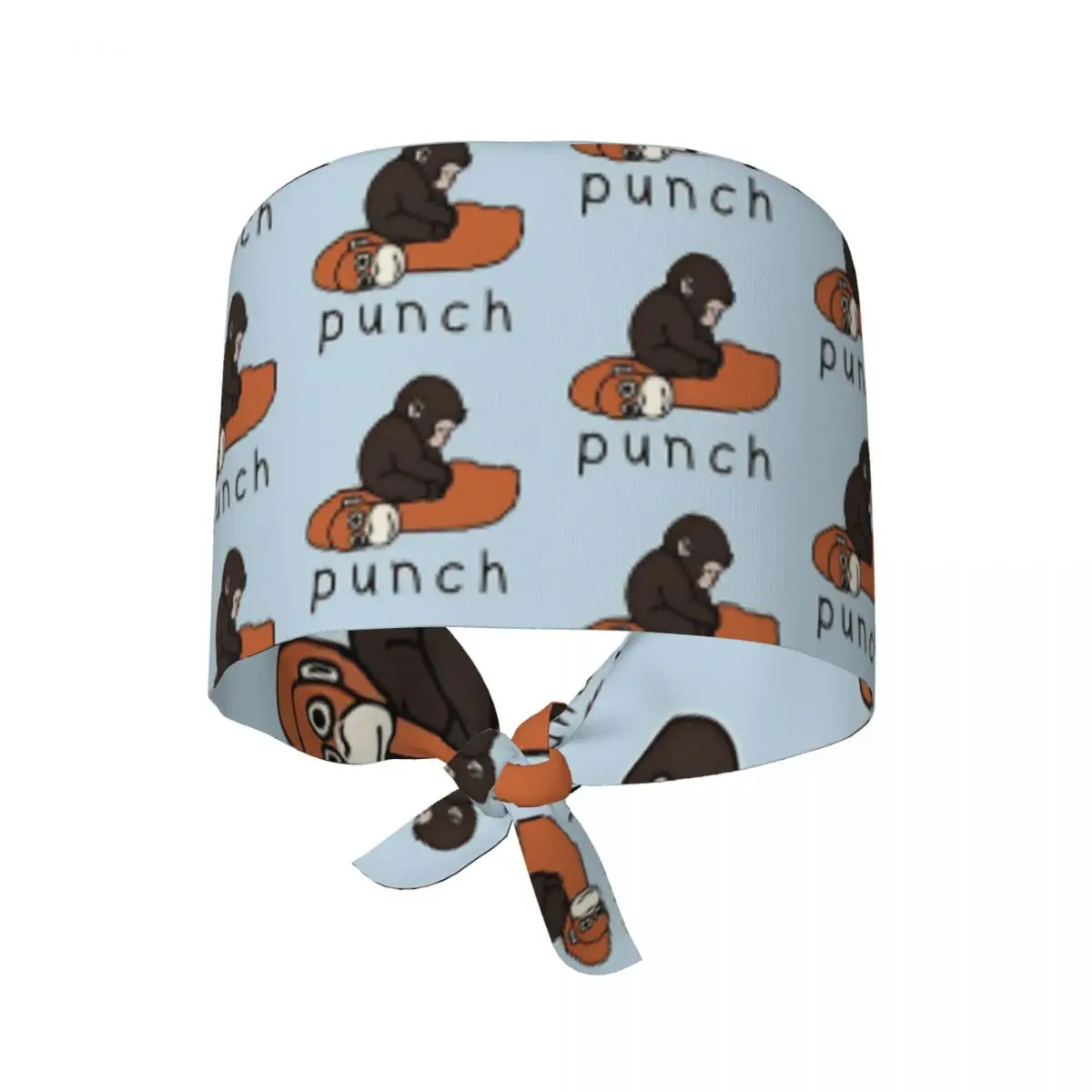 Nurse Hat Team Punch Funny Monkey Working Caps For Unisex Women Stylish Tie Back Scrub Caps Comfortable Medical Hat