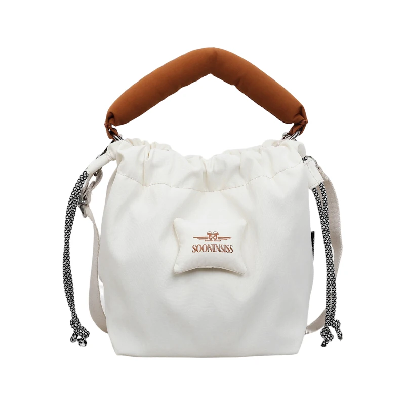 

Original Retro Diaper Bag, Simple Designer Style Tote, Trendy Letter Logo Shoulder Purse For Casual Shopping Or Party Use