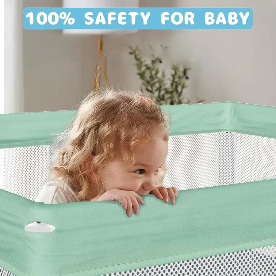 Box pieghevole per bambini con tappetino 50×50 Penna da gioco pieghevole per neonati e bambini piccoli Penna da gioco di sicurezza per interni ed esterni Gioco portatile