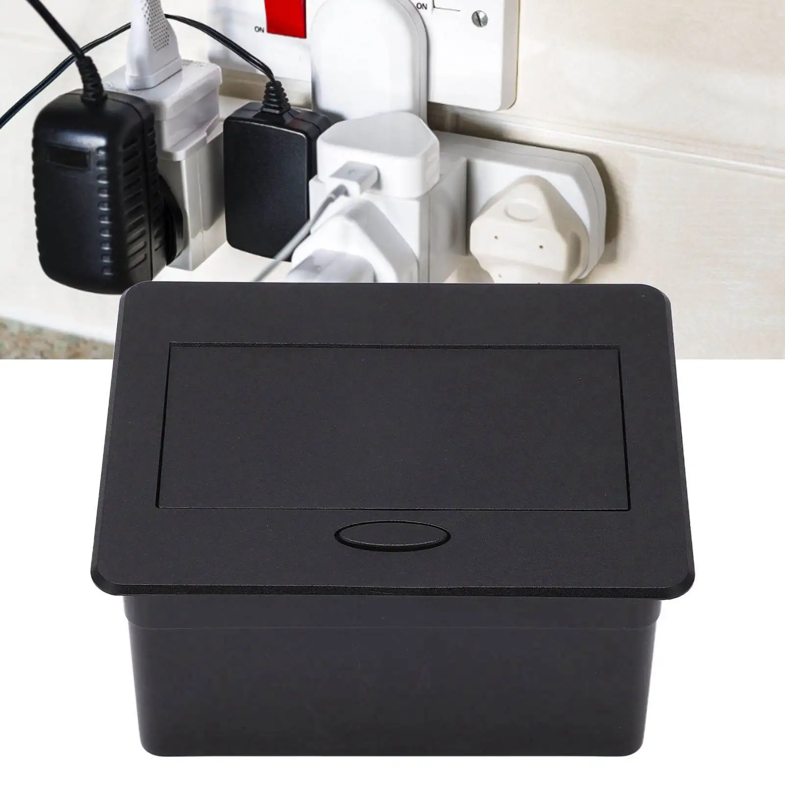 Desk Outlet with USB Port Recessed Socket 3 Prong Outlet Type C and USB Port Desktop  Up Power Receptacle Box Recessed Socket