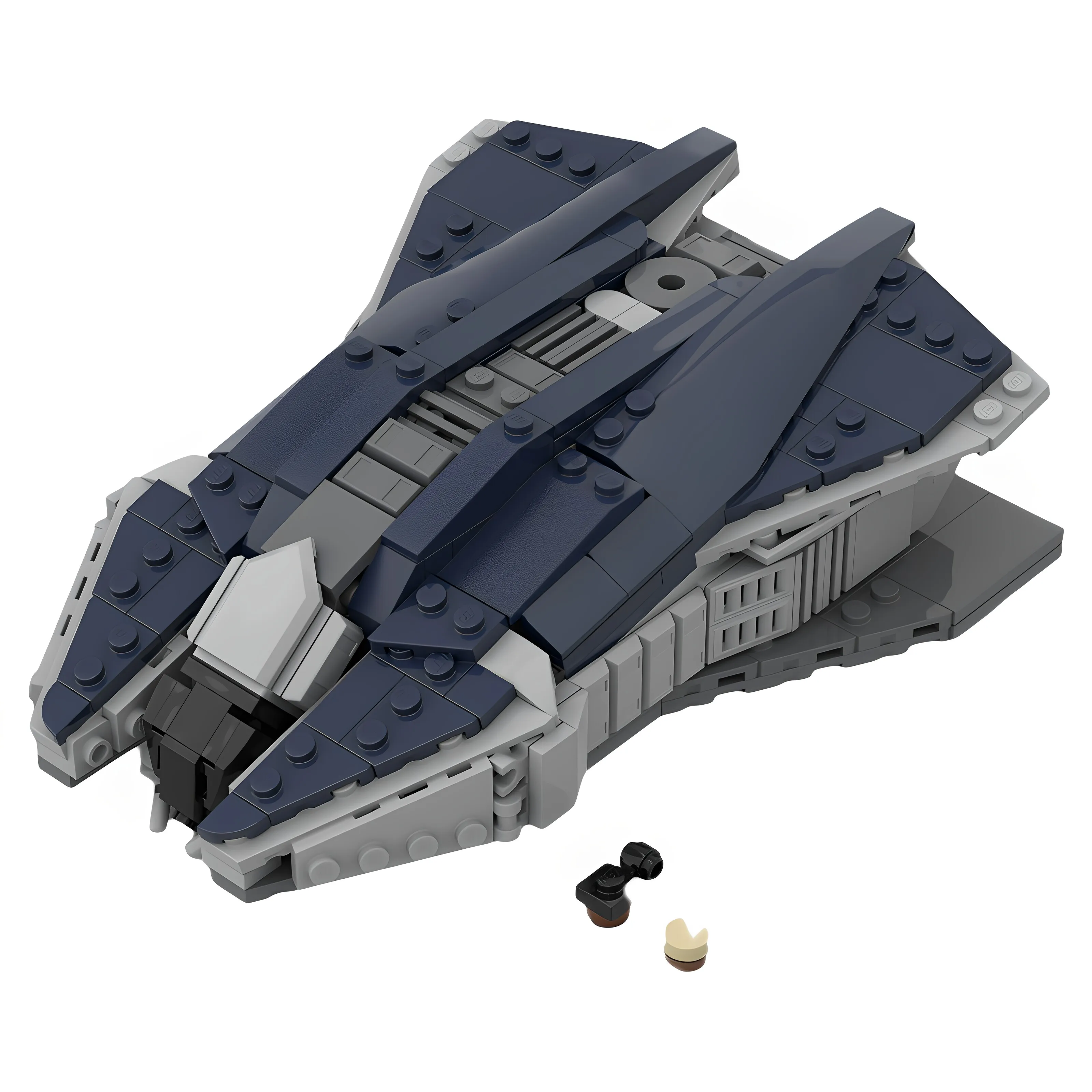 MOC Micro Space Vulture Fighter Building Blocks Sci-Fi Galaxy Starship Bricks DIY Assembly Puzzle Desktop Ornament Gift
