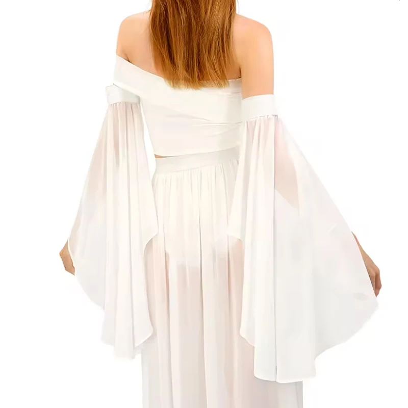 1 Paar Damen-Hochzeitskleid mit langen Tüllärmeln, Kostümzubehör, Sonnenschutz, abnehmbar, dekorativ, durchsichtig, Chiffon, Armabdeckungen, Handschuhe