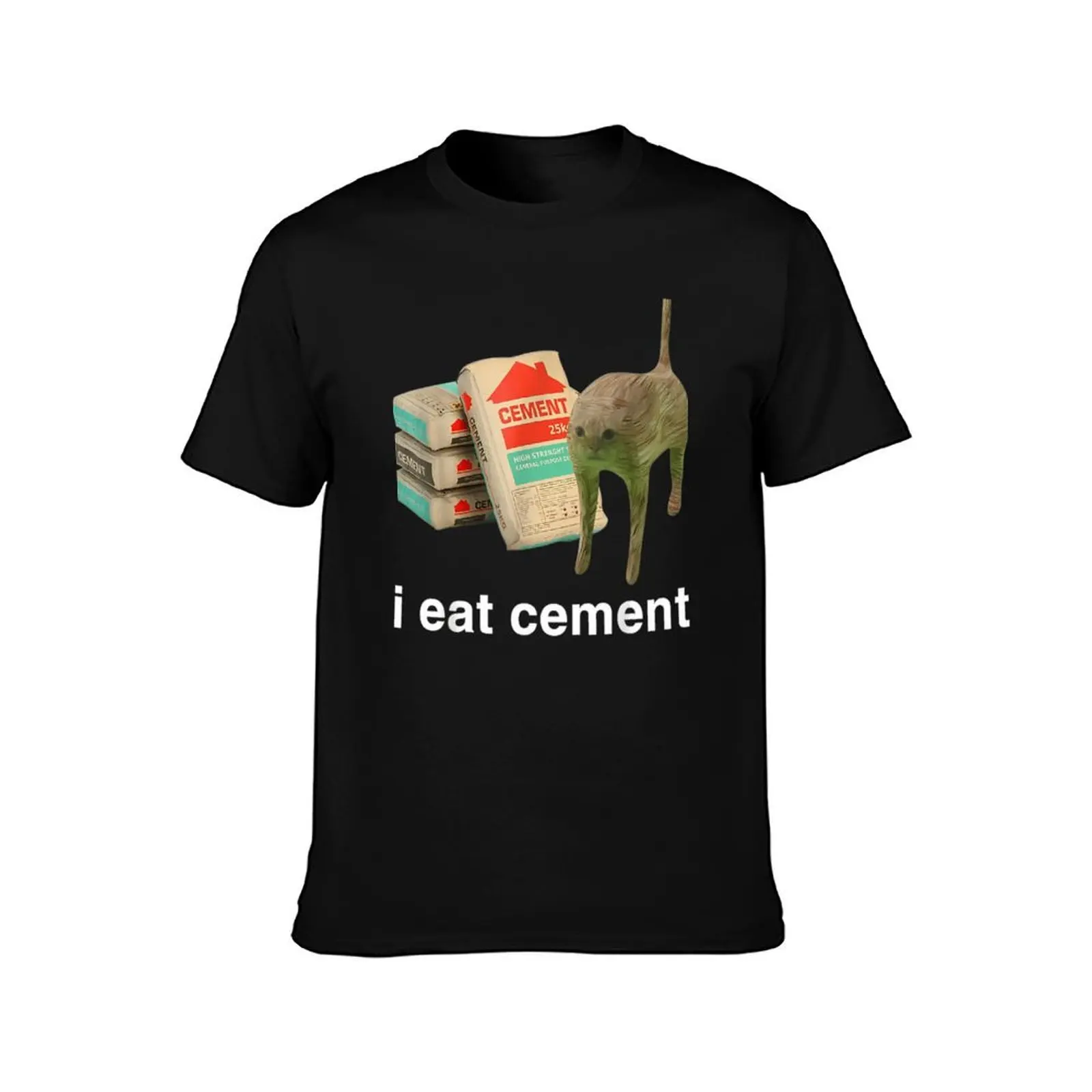 I Eat Cement Cursed Cat Funny Oddly Specific Meme T-Shirt Performance Workout Short Sleeve Tee T-Shirt