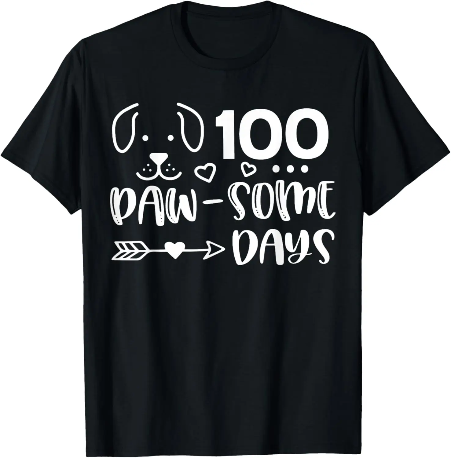 

100 Days Of Pawsomeness Puppy Cute Dog Happy 100 Days T-Shirt