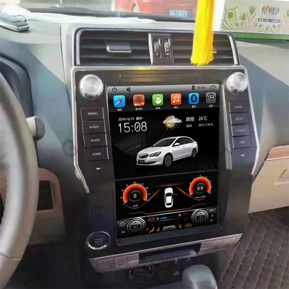2Din Android For Toyota Land Cruiser Prado 150 2018 2019 Car Radio Tape Recorder Tesla Style Stereo Autoradio Central Multimidia