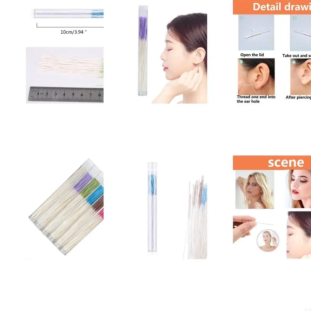 

360Pcs Convenient Ear Hole Cleaner Earring Cleaning Line Ear Hole Aftercare Tool