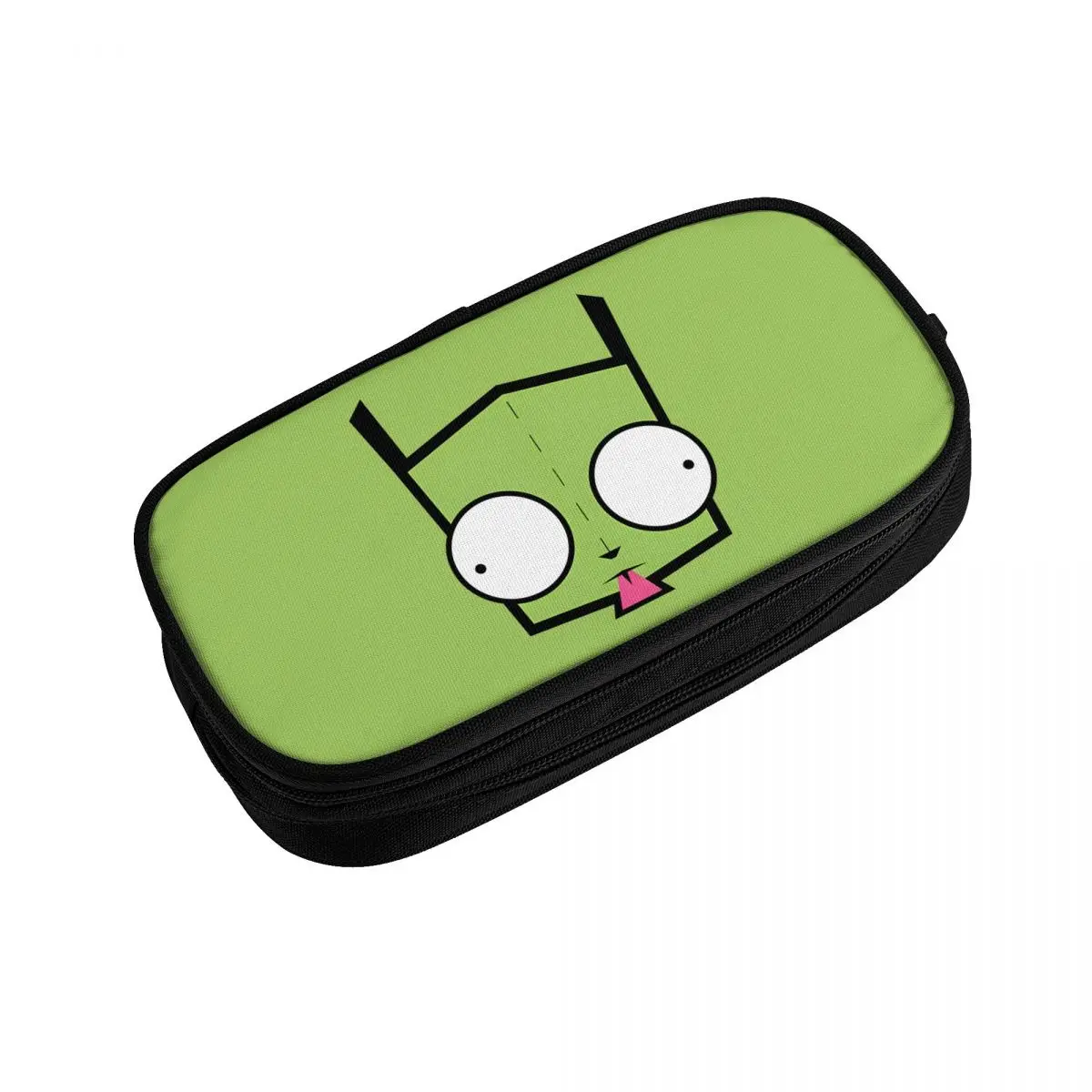 Invader Zim Gir Green Cute Pencil Case Pencilcases Pen Box for Student Large Storage Bag Students School Zipper Stationery