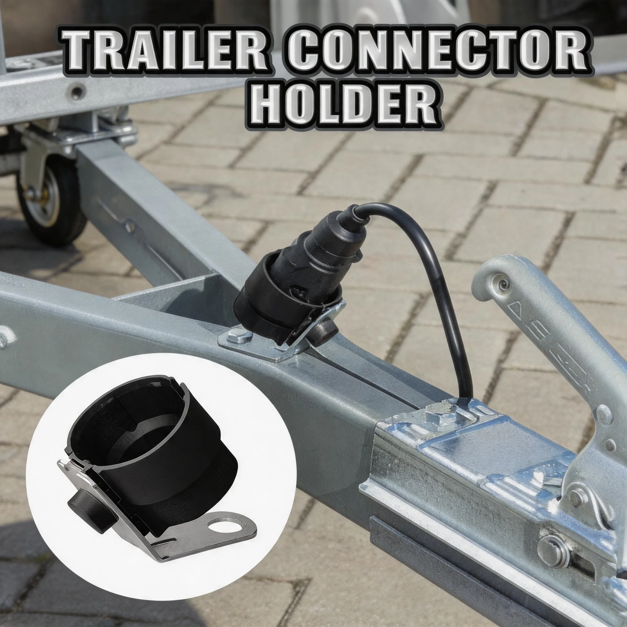Durable Rust Resistant Trailer Connector Holder 7-pin Plug 13 Pin Socket Holder Circular Parking Cover Anti Fouling Plug