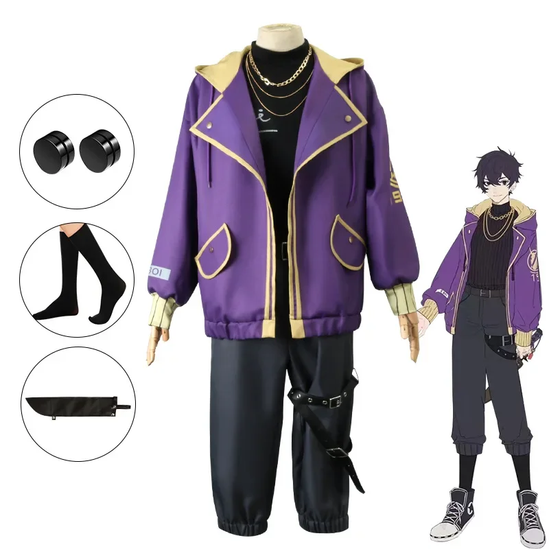 Vtuber Virtual Idol Shoto Cosplay Costume Aldult Unisex Exquisite Jacket Top Pants Wig Shoes Halloween Rave Party Anime Suit