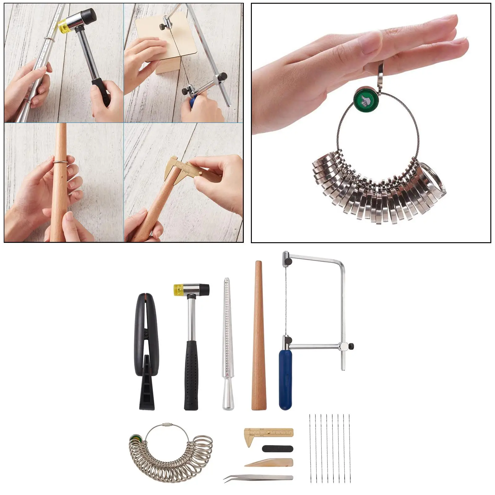 

Jewelry Making Tool Measuring Stick Mandrel 27pcs Sizer Finger Size Kit