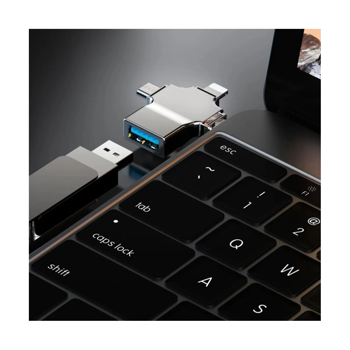 Adaptador Micro-Card Reader SD, 4 em 1, USB 3.0, Micro-SD para USB Cardreader, USB para interface Apple, OTG