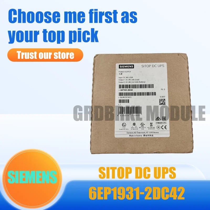 

Brand New Original SIMIENS 6EP1931-2DC42 6EP19312DC42 Module 24 V/6 A Uninterruptible Power Supply