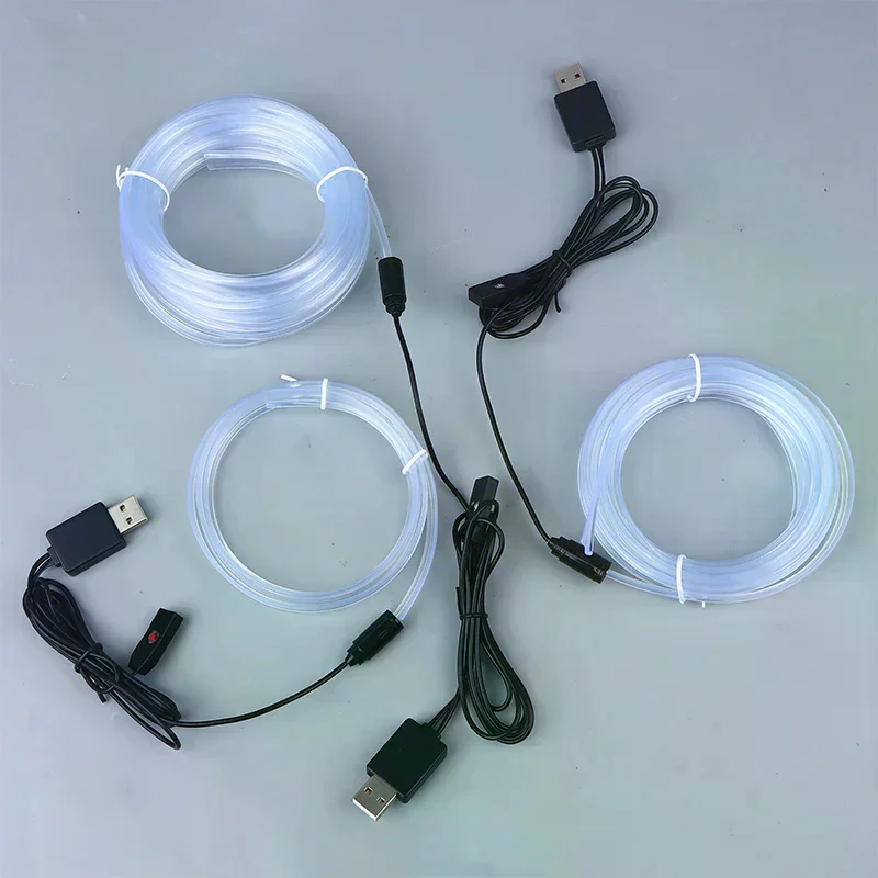 RGB Car Interior LED Light Strip Ambient Neon Invisible Light USB Fiber Optic Atmosphere Lamp Support Control Colorful