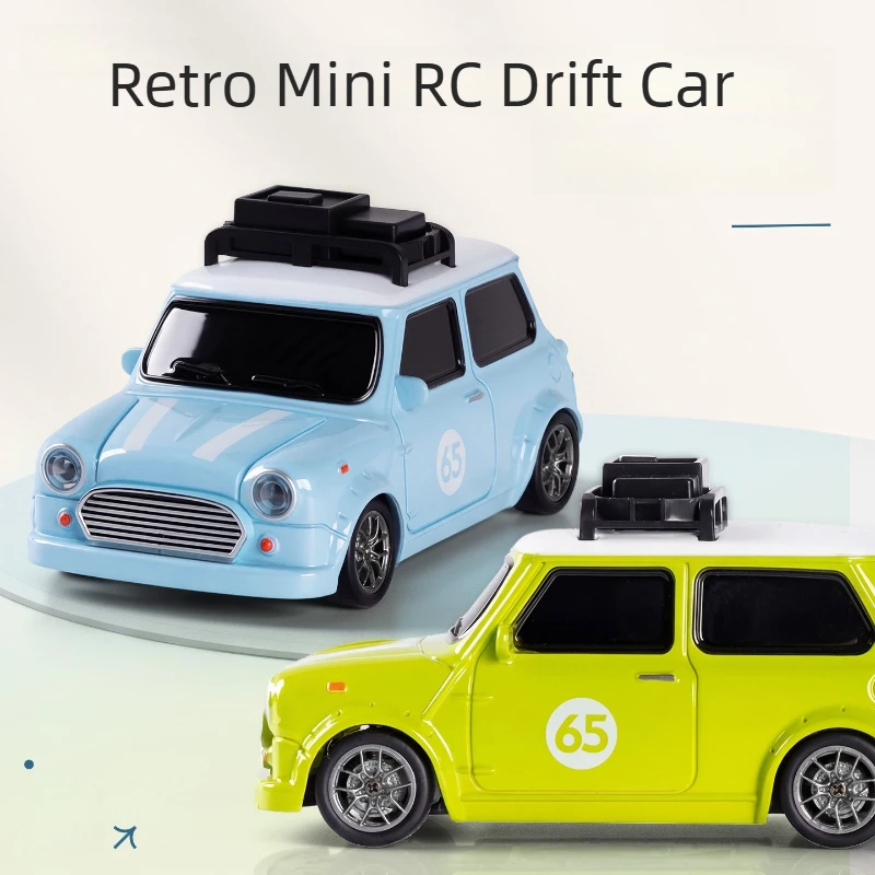 1/43 Mini RC 4WD Drift Car 2.4G Full-Scale Throttle Steering Retro Desktop Toy Simulation Racing Car Model