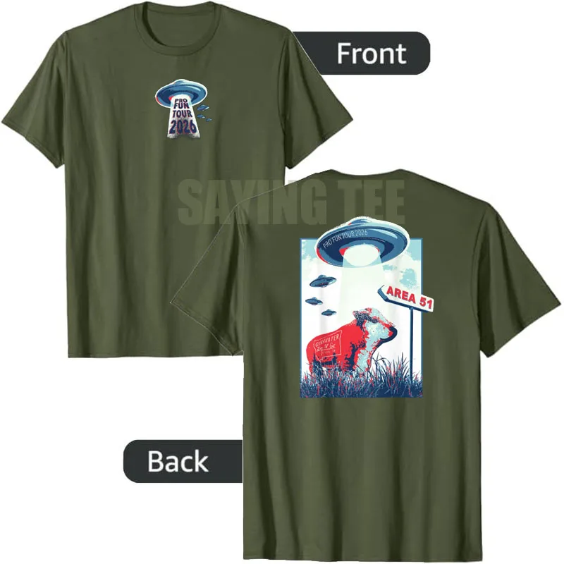Pro Fun 2026 Tour T-Shirt Y2k UFO Alien Grafik Streetwear Kleidung Humor Lustige Kurzarm-Blusen Neuartige T-Shirts Personalisiertes Oberteil – Detail 5