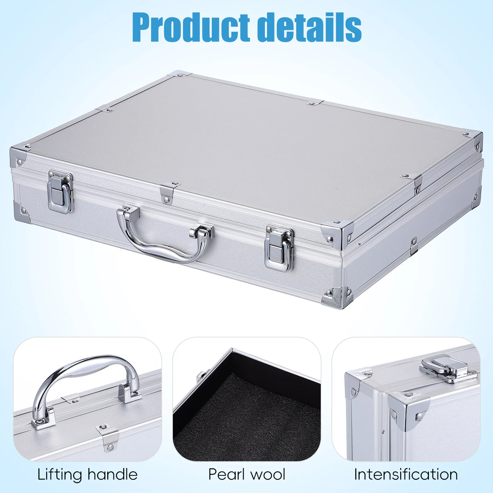 Portable Aluminum Alloy Tools Box Lockable Flight Case Large Capacity Storage Carrying Case Multi-Purpose Organizer for Home