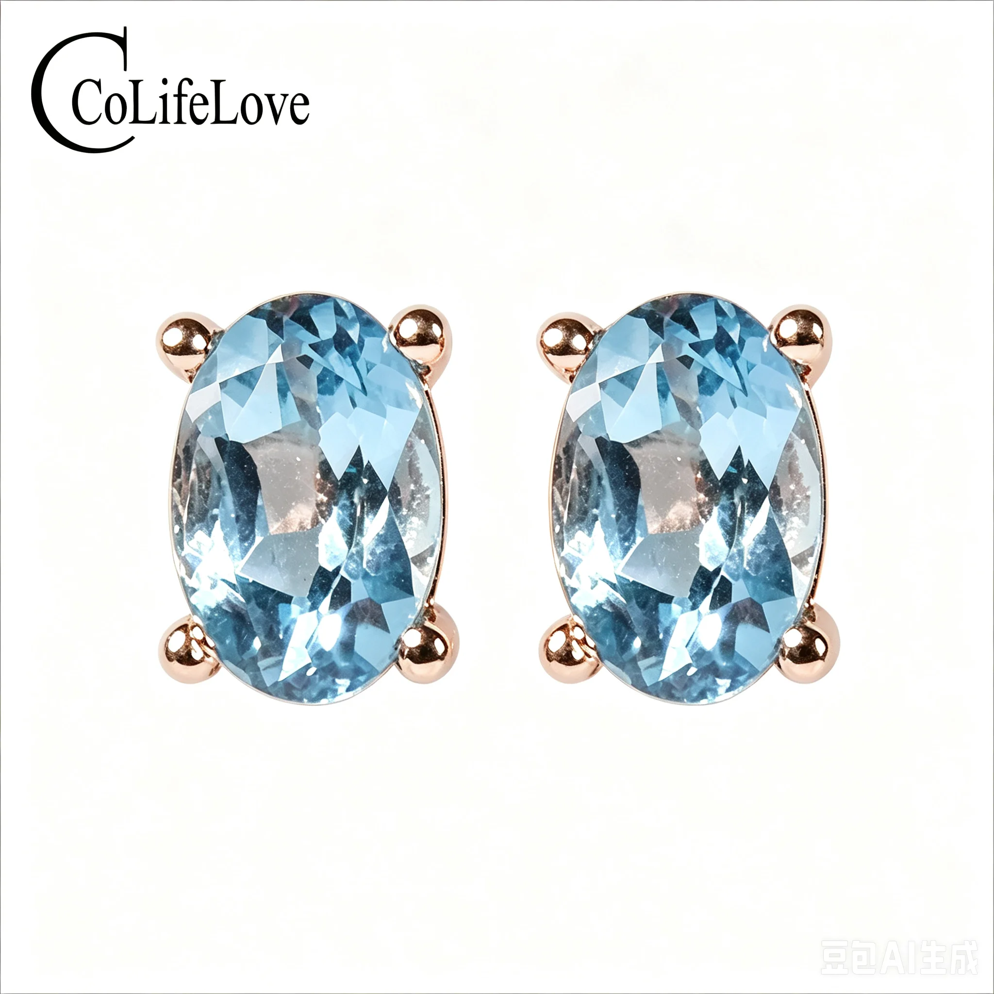 925 Silver Topaz Stud Earrings 4mm*6mm Total 1ct Natural Light Blue Topaz Earrings with Jewelry Certificate Silver Fine Jewelry