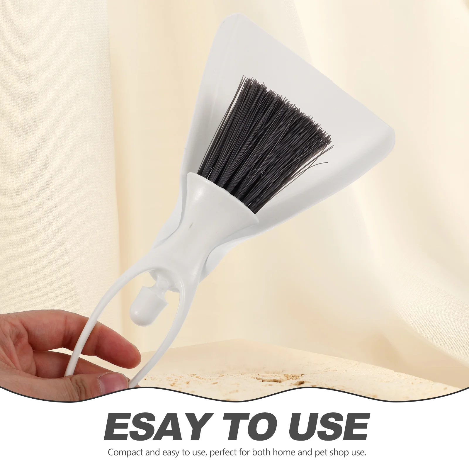

White Mini Broom Dustpan Set for Small Animal Cage Cleaning Hamster Rabbit Chinchilla Guinea Pig Pet Hygiene Tool Household Use