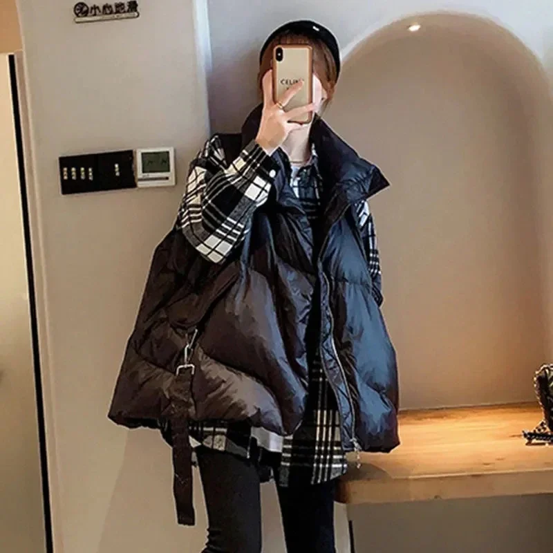 

Женский пуховый хлопковый жилет, пальто, осенне-зимняя куртка, модный жилет без рукавов, женские парки с хлопковой подкладкой, пуховые жилеты, жилет