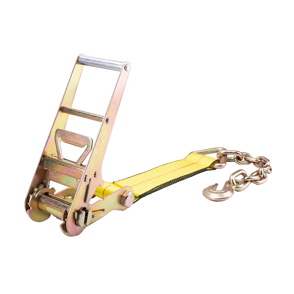 3 inch 30ft custom logo heavy duty ratchet strap tie down assembly with G70 chain hook