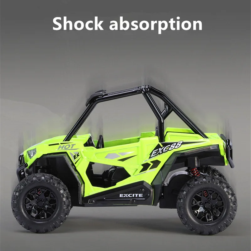 1:24 Alloy ATV Sport Motorcycle Model Diecast Metal Beach Desert All-Terrain Off-Road Motorcycle Model Sound Light Kids Toy Gift