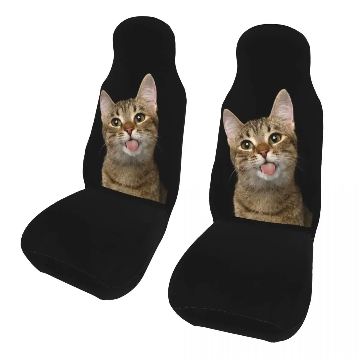 Portrait Of Domestic Cat Universal Car Seat Cover Four Seasons Travel Cute Kittens Car Seat Covers Polyester Car Accessories