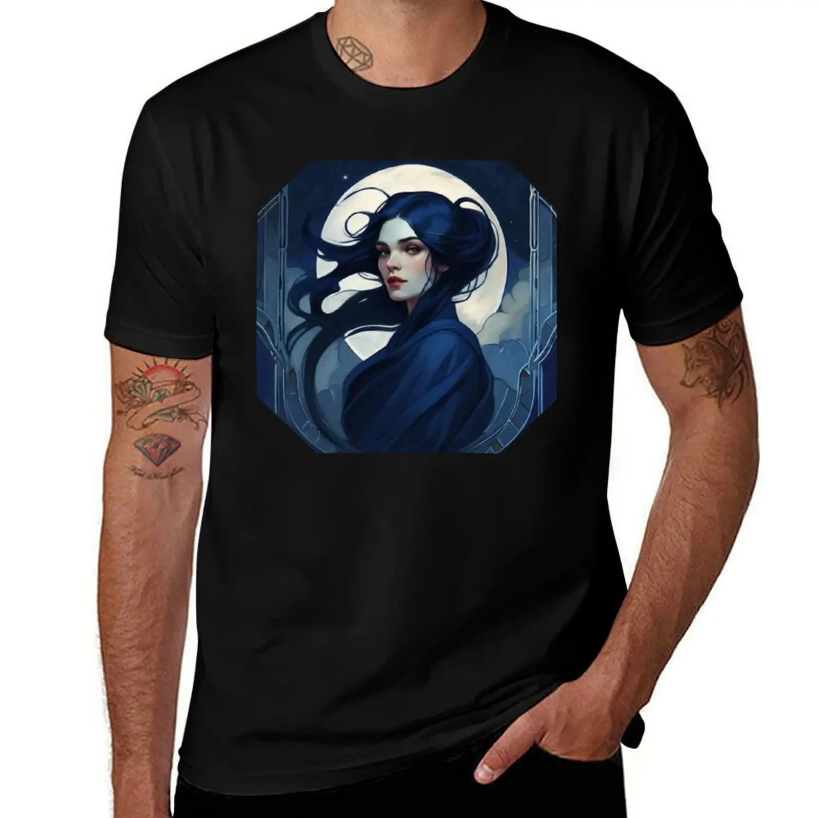 

Gothic Style Moon Goddess T-Shirt man t shirt heavy cotton anime t shirts for man t shirt man designer T-Shirt