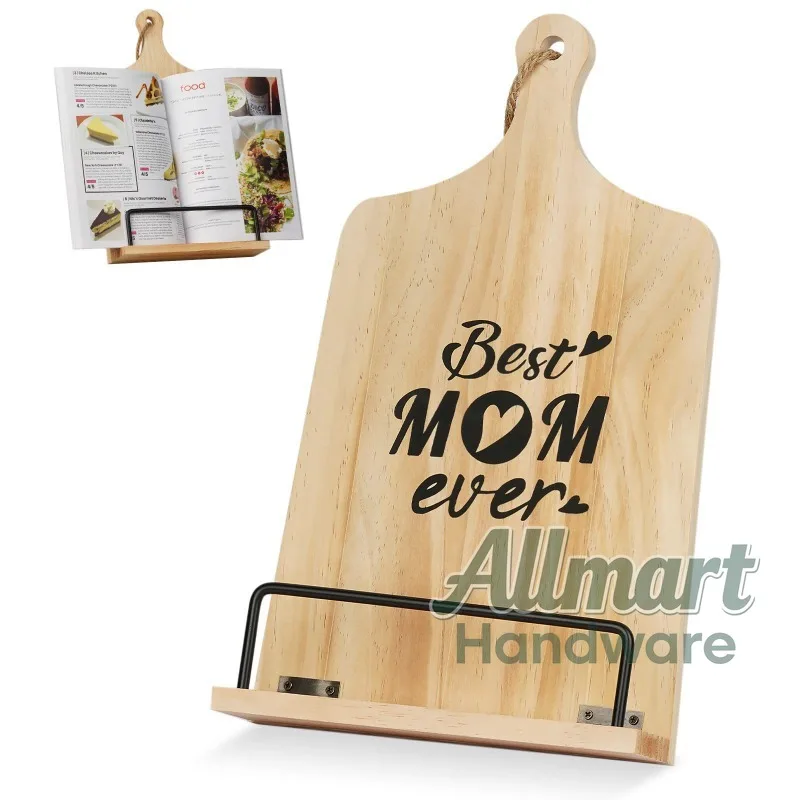 

Деревянная полка для кулинарных книг, специальный органайзер для хранения рецептов, кухонные принадлежности для дома