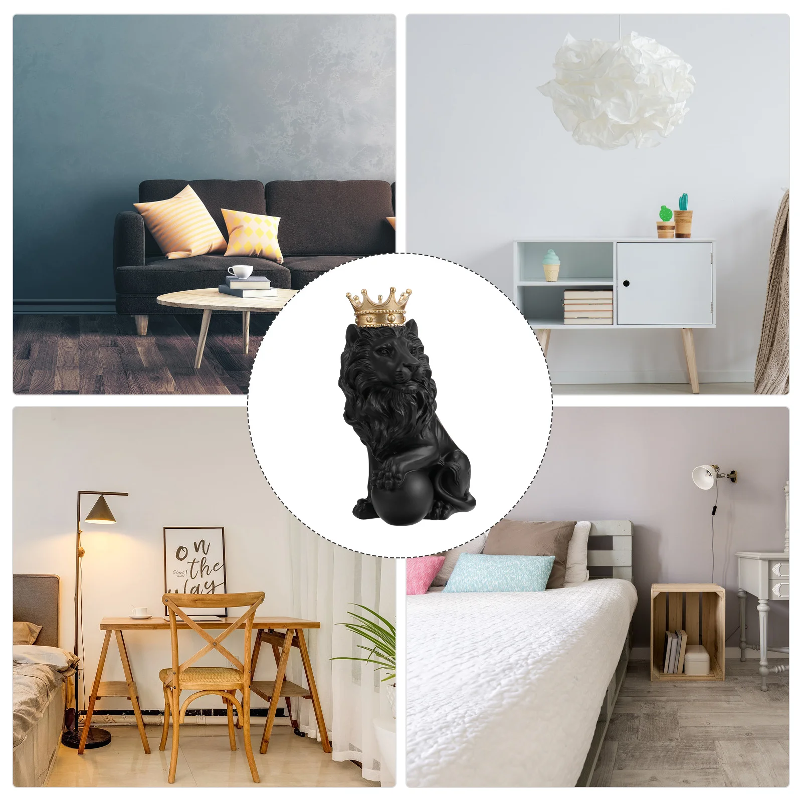 

1Pcs Crown Lion Resin Adornment Creative Nordic Resin Crafts Home Desktop Decoration Ornament Ornament Nordic Style Home Decor