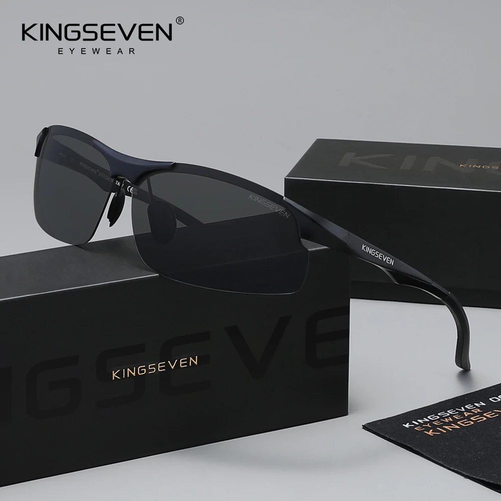KINGSEVEN Modische Sonnenbrille UV400 Polarisierte Fahrbrille für Männer und Frauen Aluminiumrahmen Hochwertige Fahrrad- und Outdoor-Sportbrille
