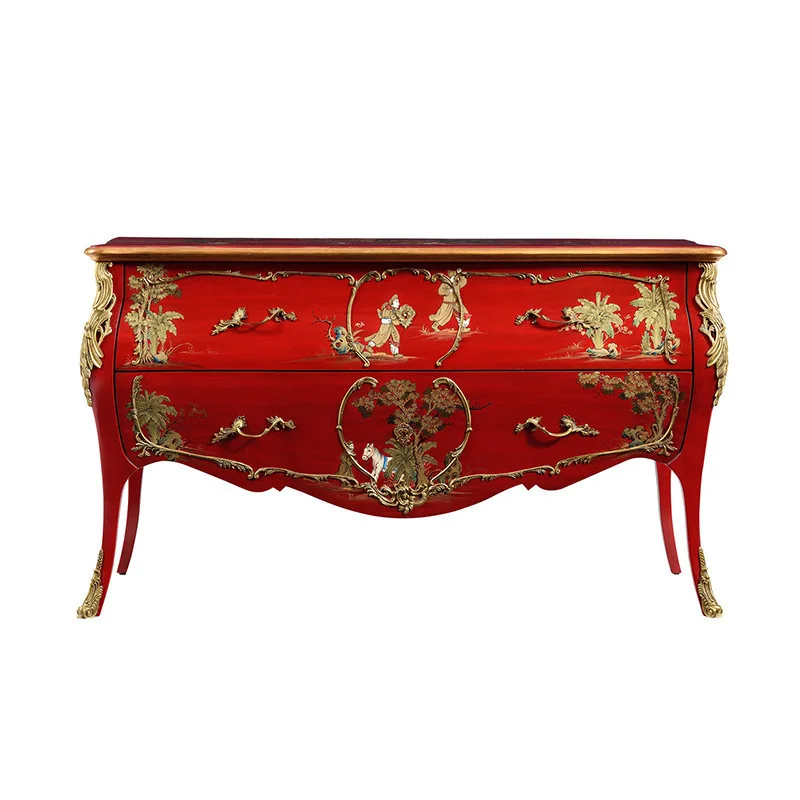 Painted cabinet European birch carved porch cabinet British decorative cabinet