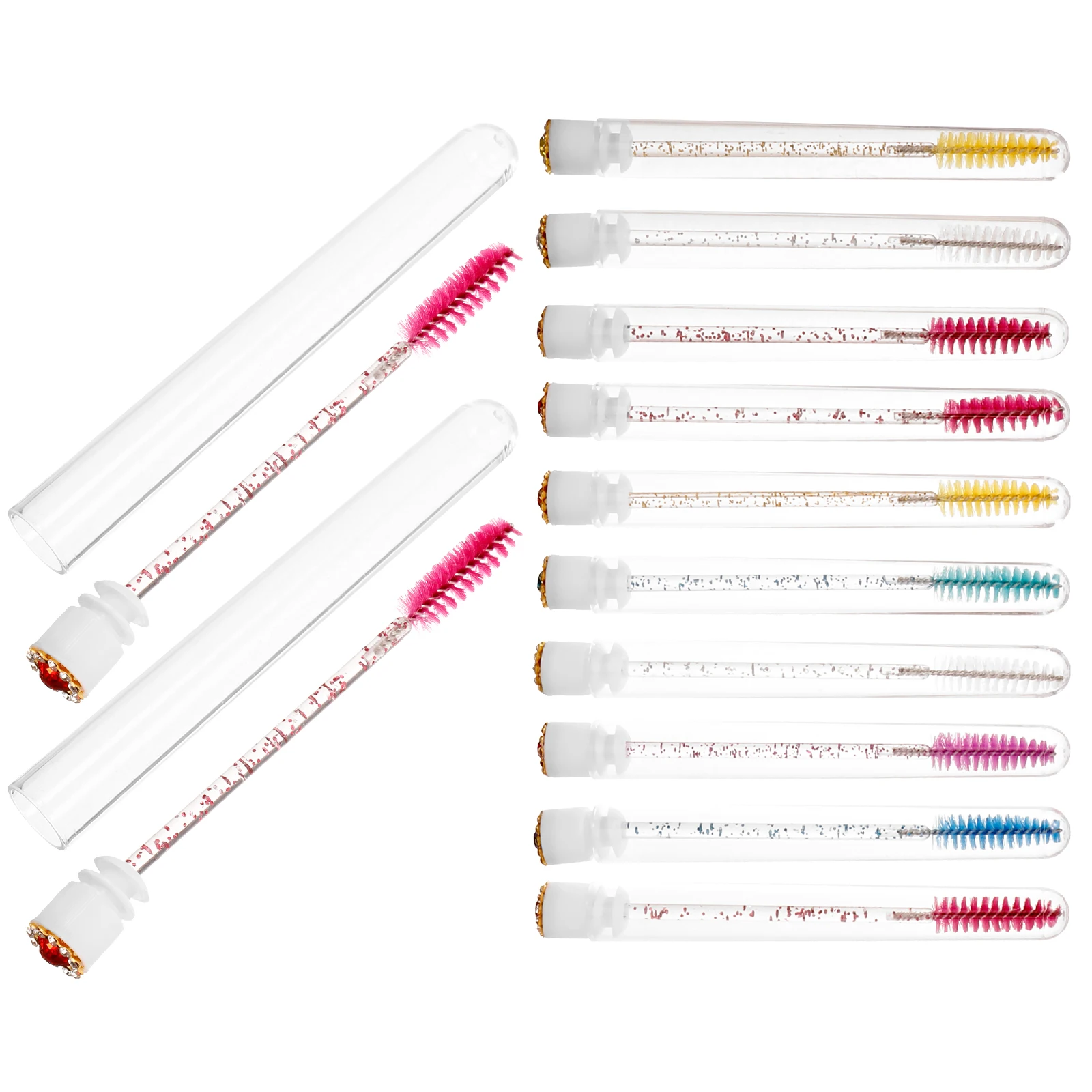 

20 Sets Eyelash Brush Tube Mascara Container Mini Brushes Tubes Empty Eyeliner Applicator Bottle Filling Wands with