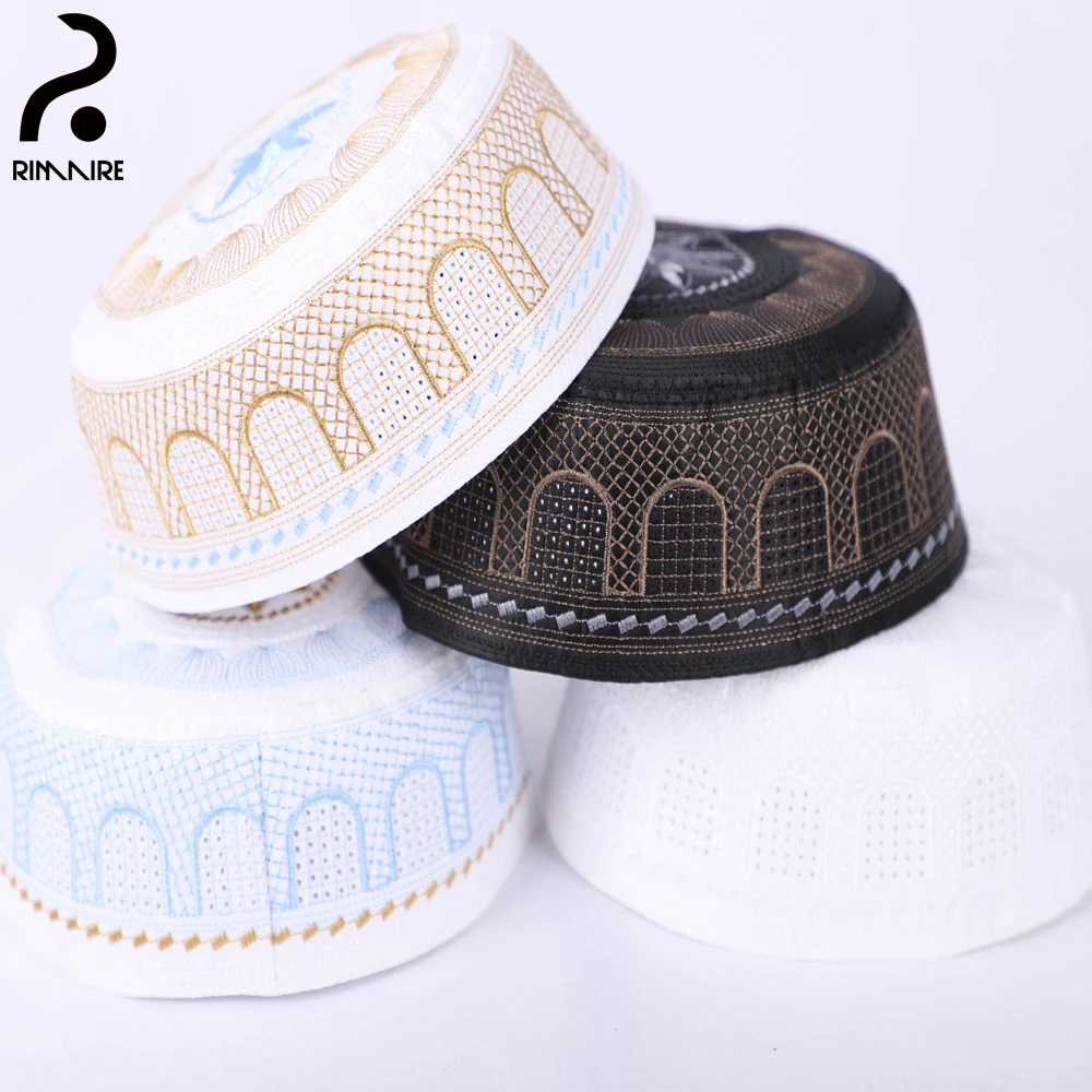 Men Muslim Yarmulke Fashion Muslim Hat for Men Spring Autumn Multi-Color Islam Hair Cover Yarmulke Busines Part Birthday RIMAIRE