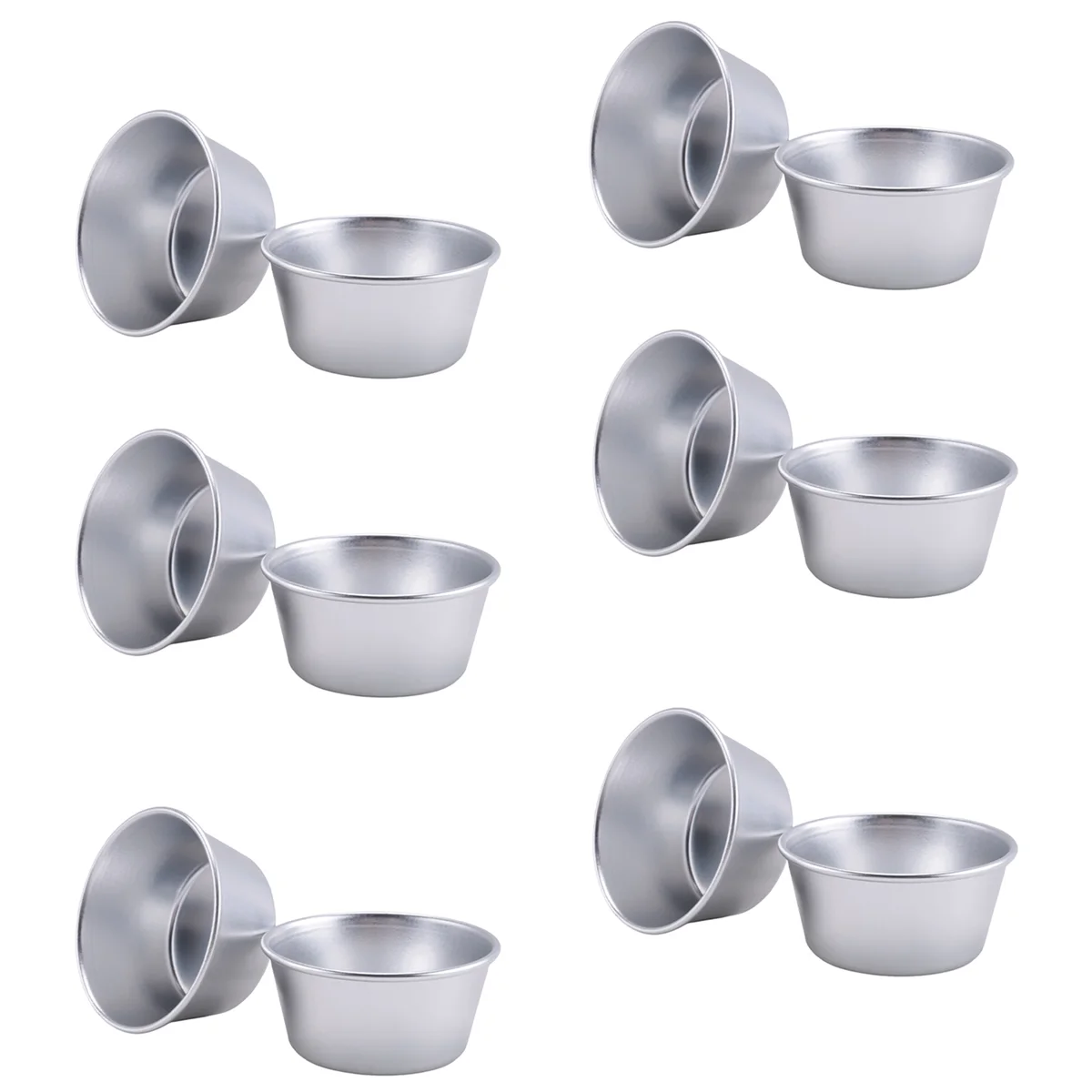 12 peças moldes individuais moldes de pudim copos mini panelas fundidas de chocolate antiaderente cupcake bolo biscoito pudim molde