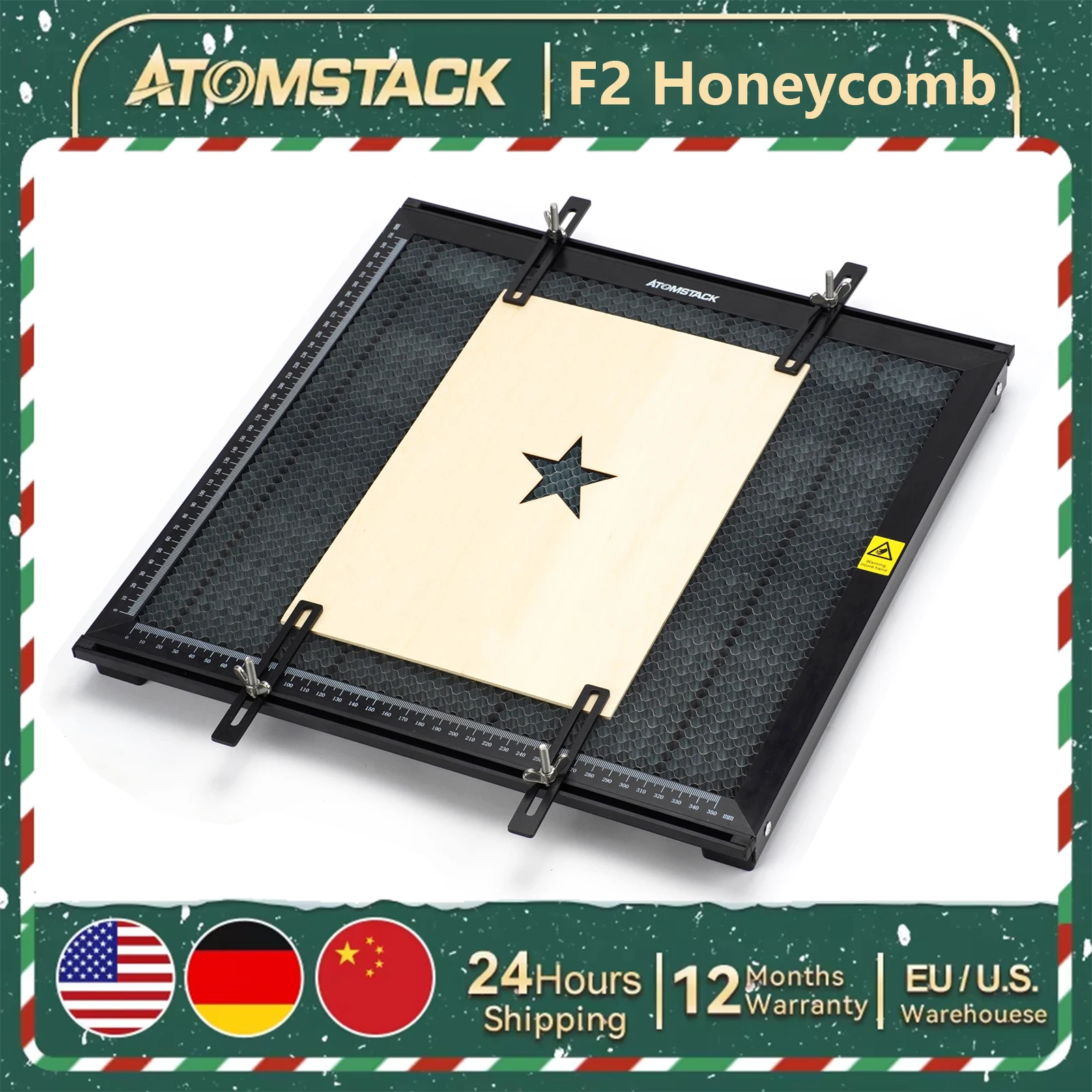 ATOMSTACK F2 Laser Cutting Honeycomb Working Table All-metal Structure Steel Panel Board Platform with Measurement 400x400mm